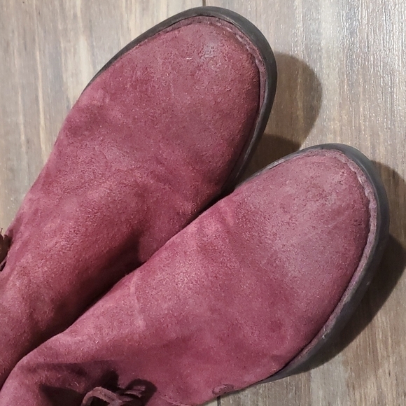 Born Women Suede Ankle sandals booties block heels open back sz 9 - Picture 6 of 12